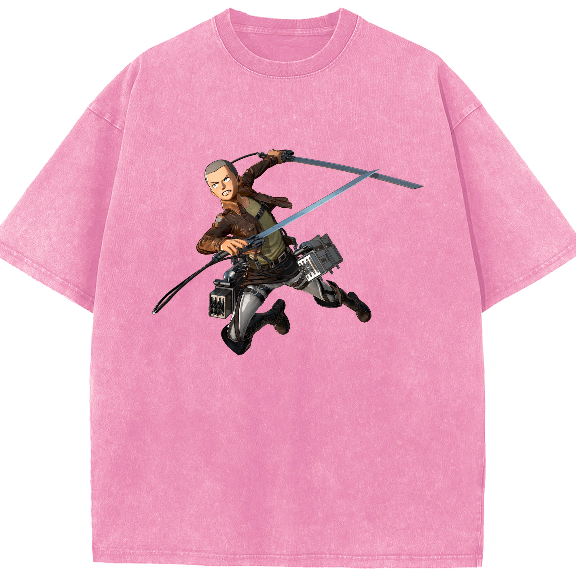（画像用） 進撃の巨人 コニー·スプリンガー Attack on Titan Connie Springer 綿100% ヴィンテージ風 半袖Tシャツ（フロントプリント）